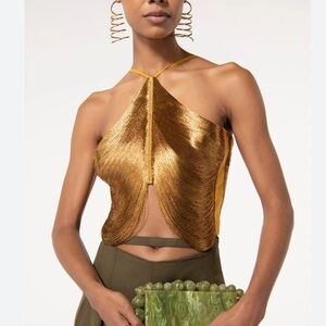 Cult Gaia Quella Metalic Halter